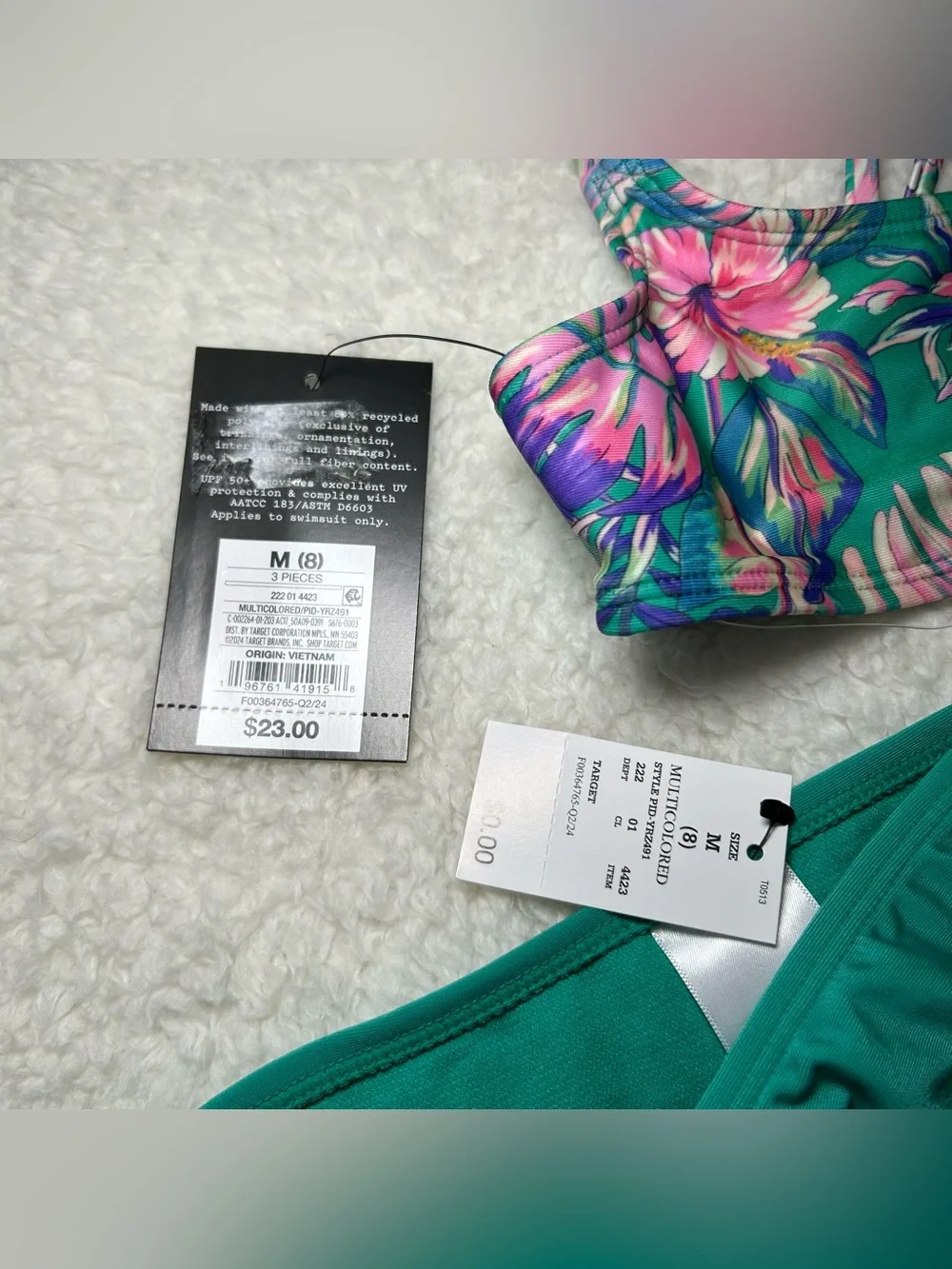 Art Class Girls Tropical Floral Bikini Set Medium NEW